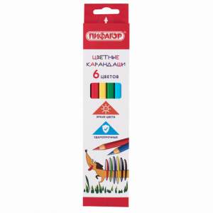 Карандаши цветные  6 цв. ПИФАГОР 